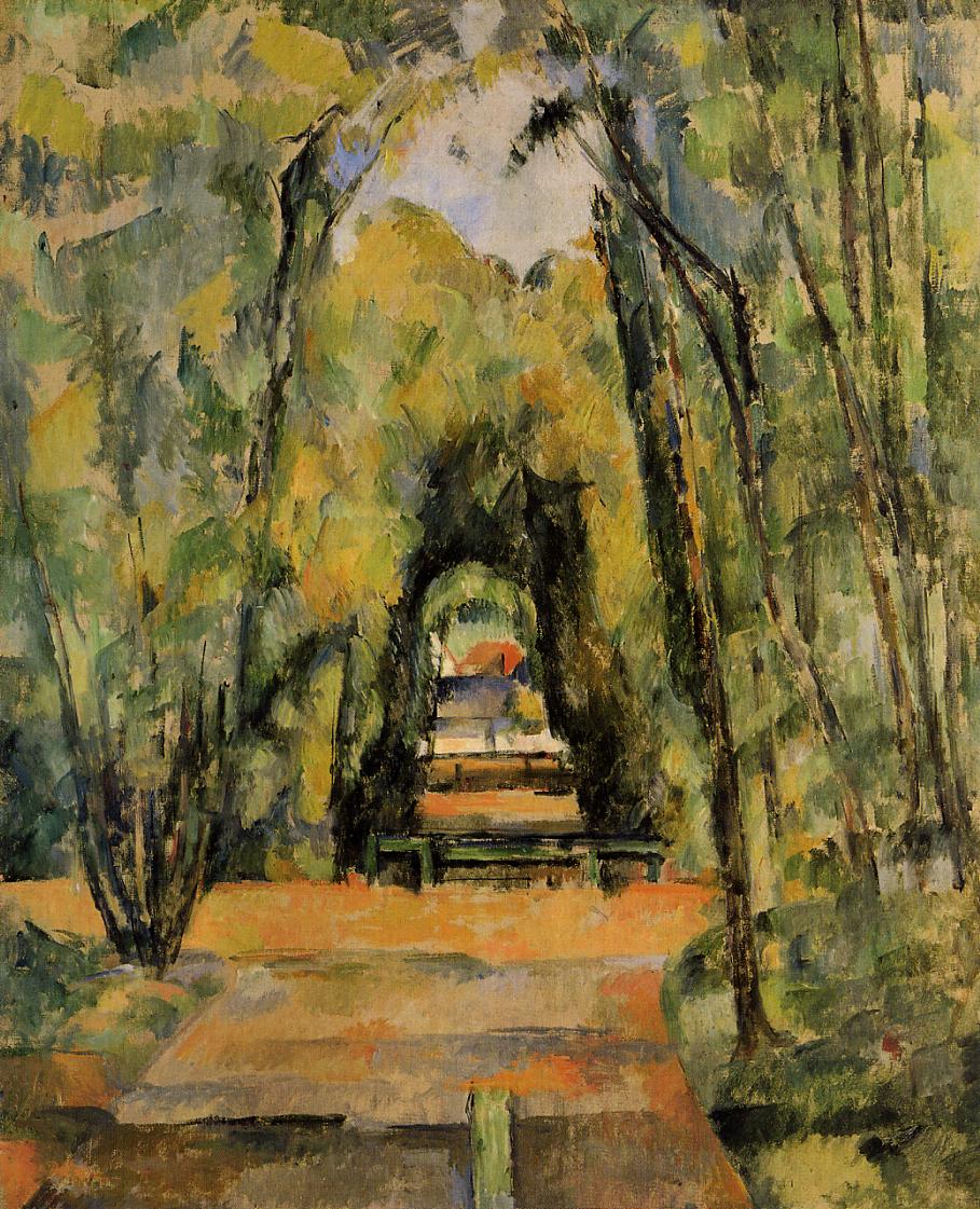 Tree Lined Lane at Chantilly - Paul Cezanne Painting